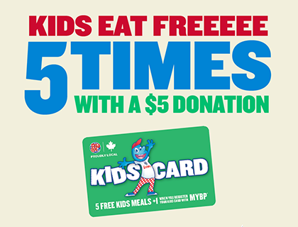 Kids Eat Freeeee 5 Times With a $5 Donation