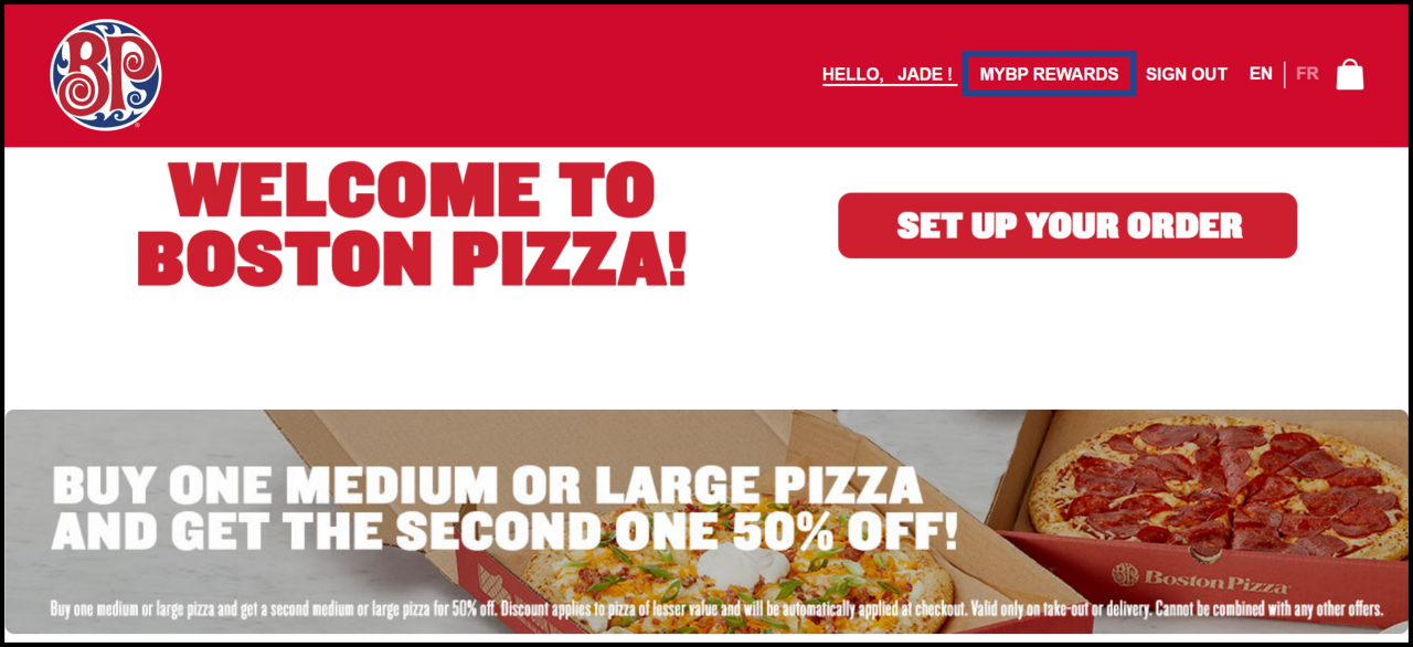 Boston pizza deals promo code