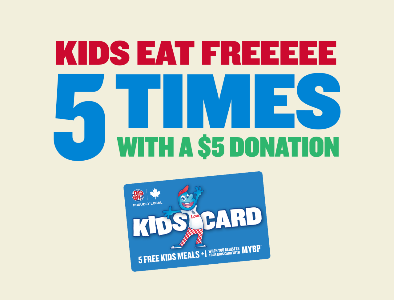 Kids Eat Freeeee 5 Times With a $5 Donation