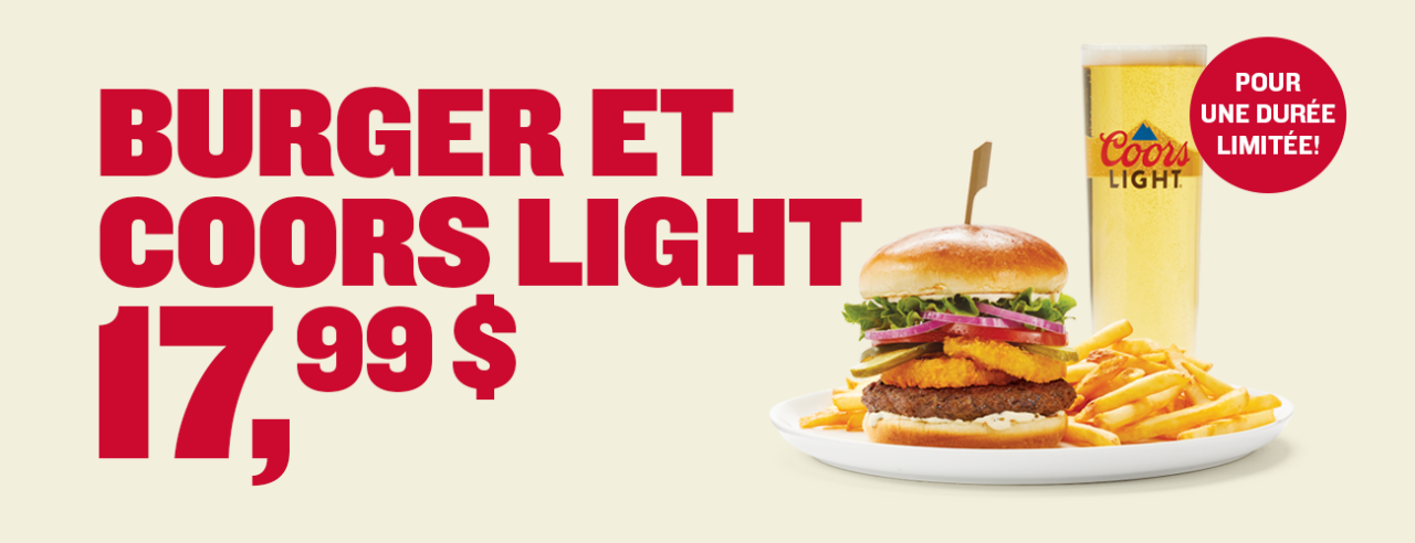 Burger et Coors Light